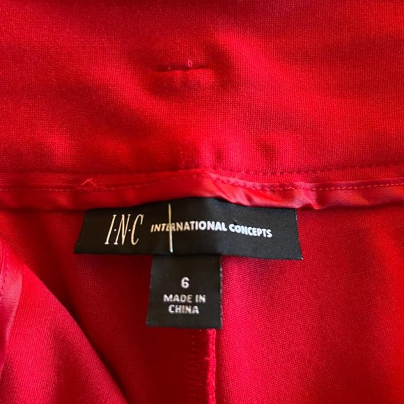 INC Red Stretch Pants Size 6 - Picture 8 of 8